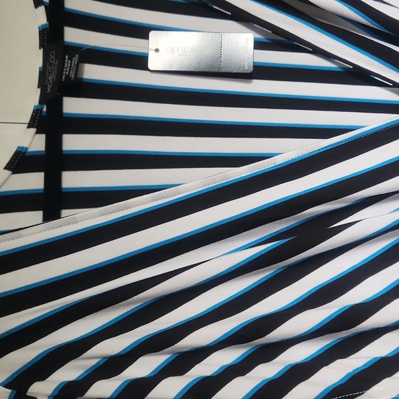 Michel Studio Faux Wrap Striped Maxi Dress - Size 1x - Picture 5 of 12